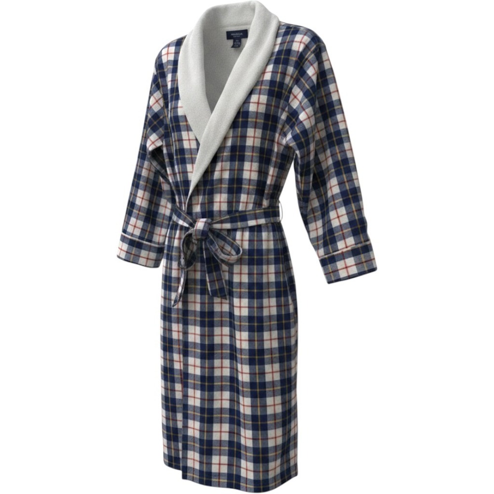 Nautica Robe S/M P/M Multicolor Plaid Cotton Terry Lined Robe Loungewear